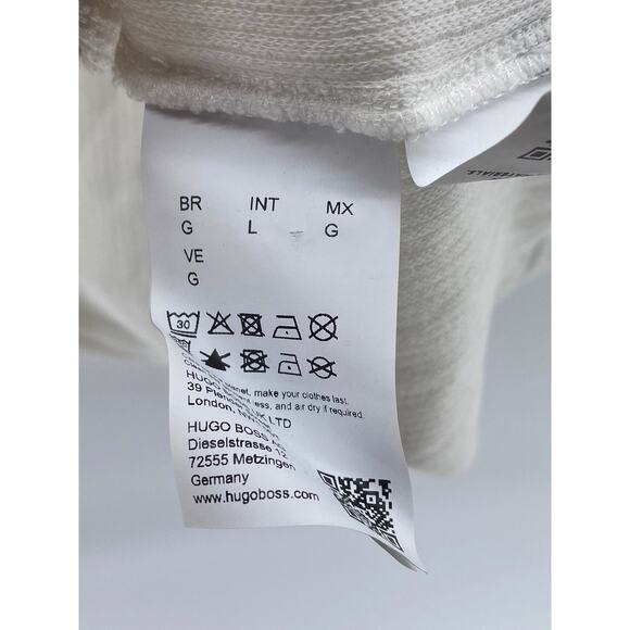 HUGO BOSS Men's Off-White Textured Regular-Fit Button-Up Short Sleeve Shirt SZ L - Picture 10 of 12